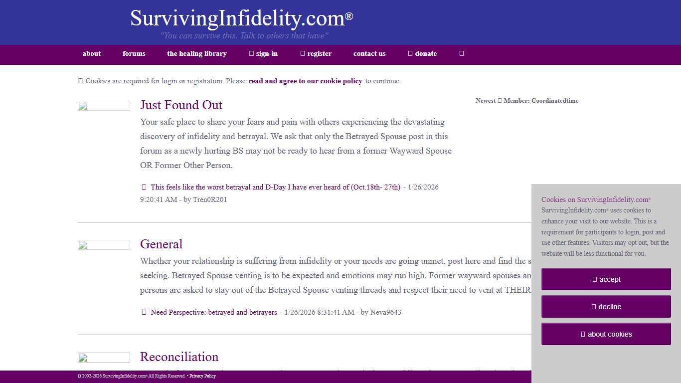 Infidelity Support Forums - Message Boards to Help the Betrayed
