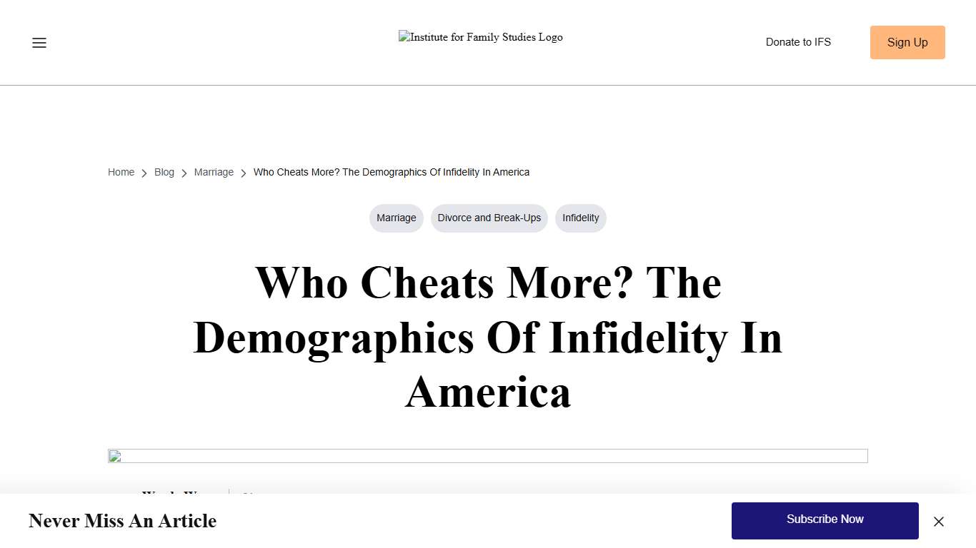 Who Cheats More? The Demographics of Infidelity in America Institute for Family Studies